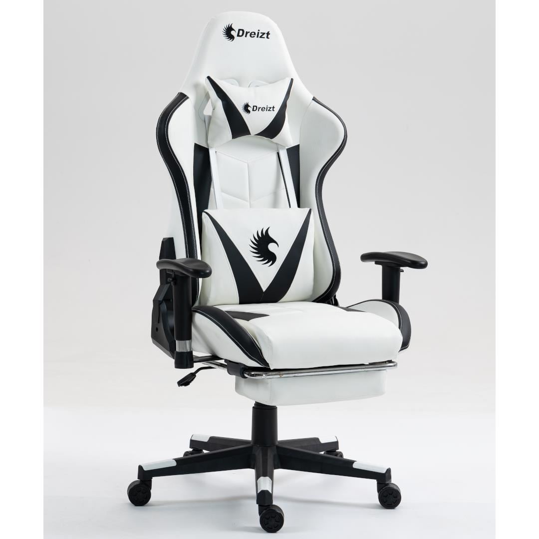 Silla Gamer Dreizt Apolo Blanco Pro 180° Alta Calidad Posapies